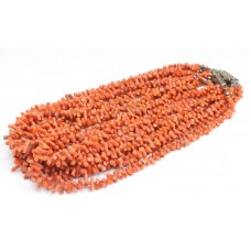 OFERTA : coliere de coral natural, rosu-somon. Italia. anii ' 50